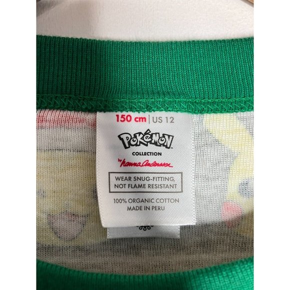 Hanna Andersson Pokemon Pikachu Santa Knit Pajama Top Organic Cotton Kids 12 - Picture 5 of 6
